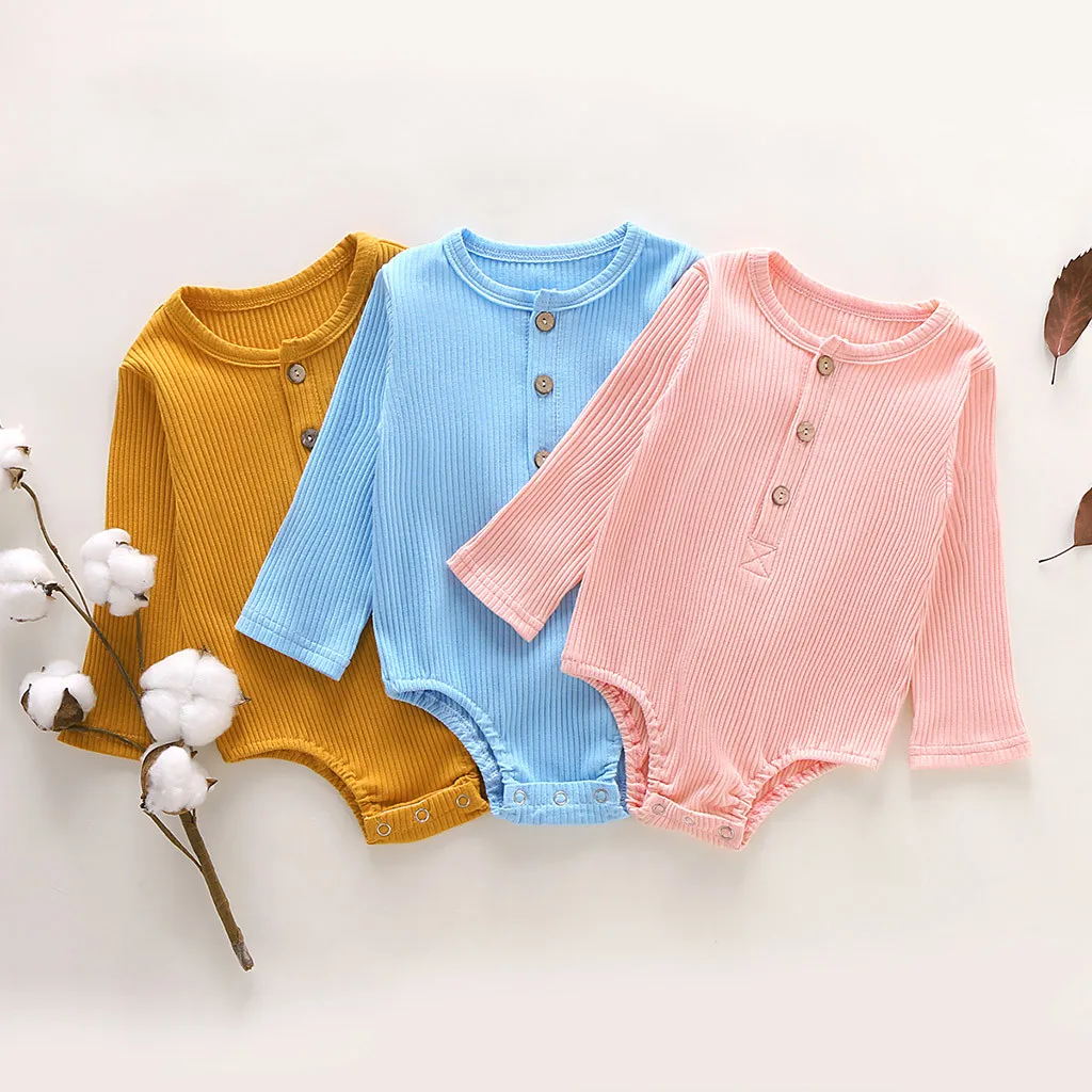 

Baby Bodysuit Toddler Autumn WInter Clothes Newborn Infant Baby Kids Girls Long Sleeve Solid Cotton Romper Baby Bodysuit Clothes