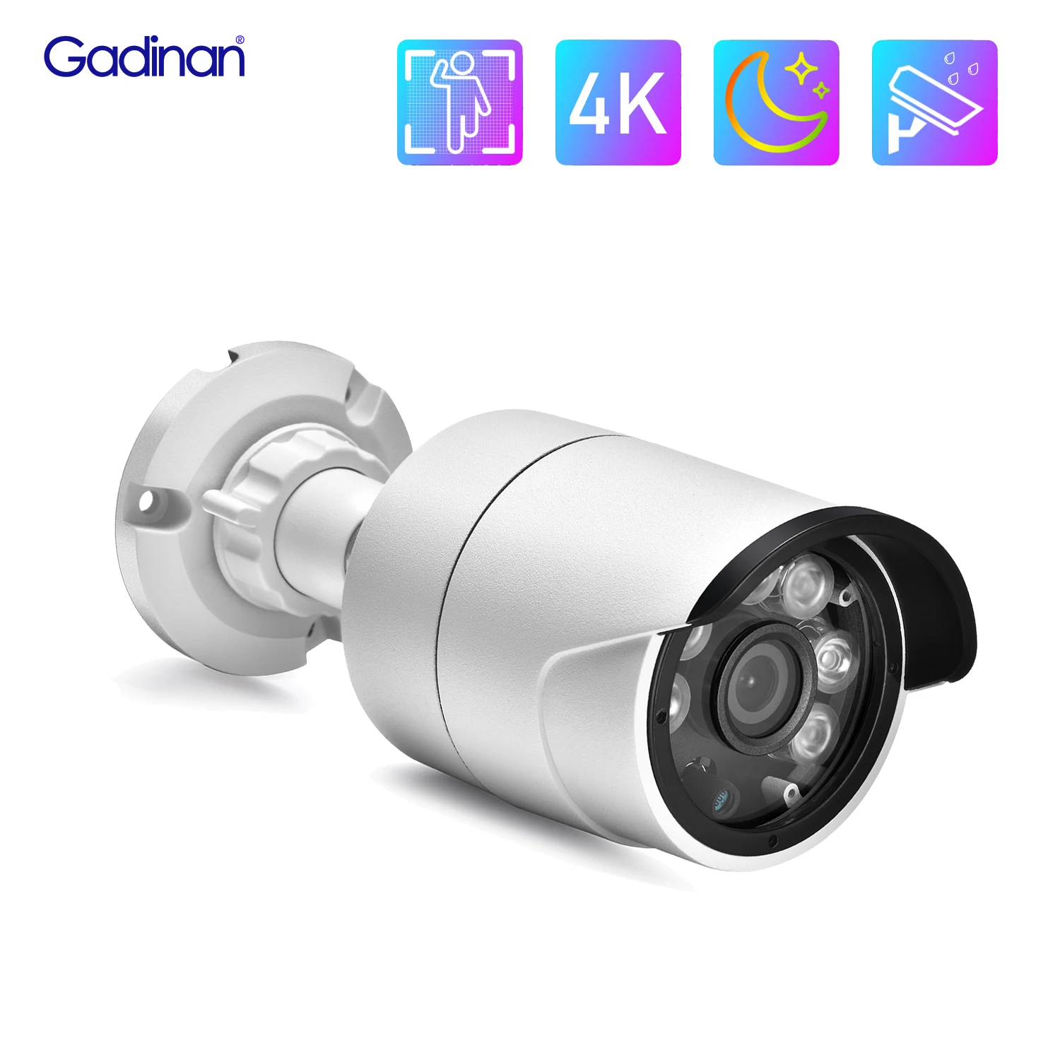 IP-камера видеонаблюдения Gadinan 8 Мп 4K с функцией распознавания лица | Безопасность