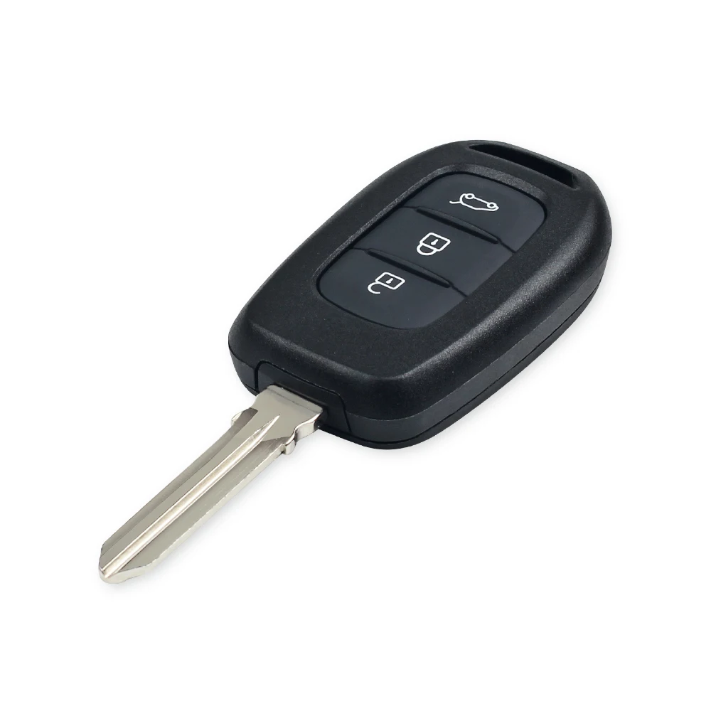 KEYYOU 10pcs Replacement Remote Car Key Shell 3 Buttons Blank Case For Renault Megane Captur Duster Clio Modus Logan Uncut Blade