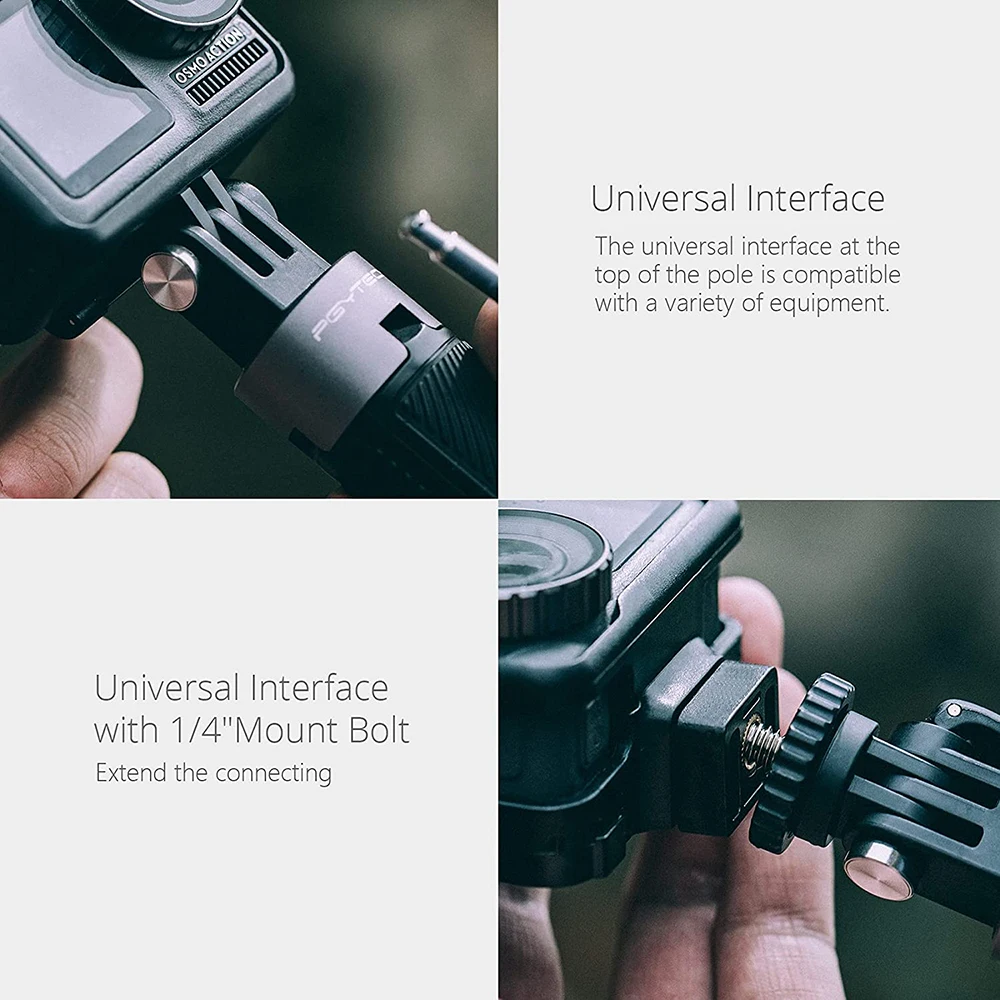 Parafuso de Extensão Pgytech Polvo Flexível Mini Tripé Estender 1 - 4 Screw Handheld Insta360 go 2 Osmo Ação Selfie Vara - Image 4