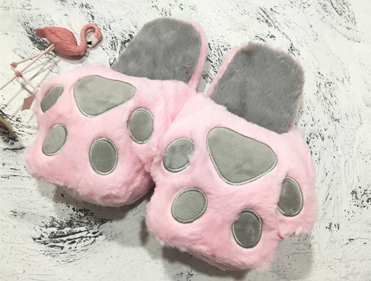 Fluffy Cat Claw Slippers