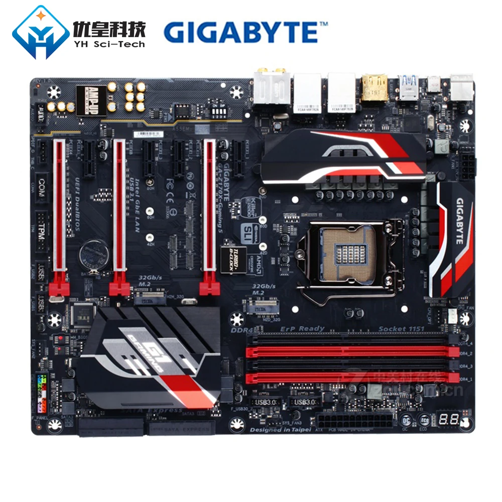 Материнская плата Gigabyte для настольного компьютера LGA 1151 Core i7/i5/i3/Pentium/Celeron DDR4 64 Гб ATX