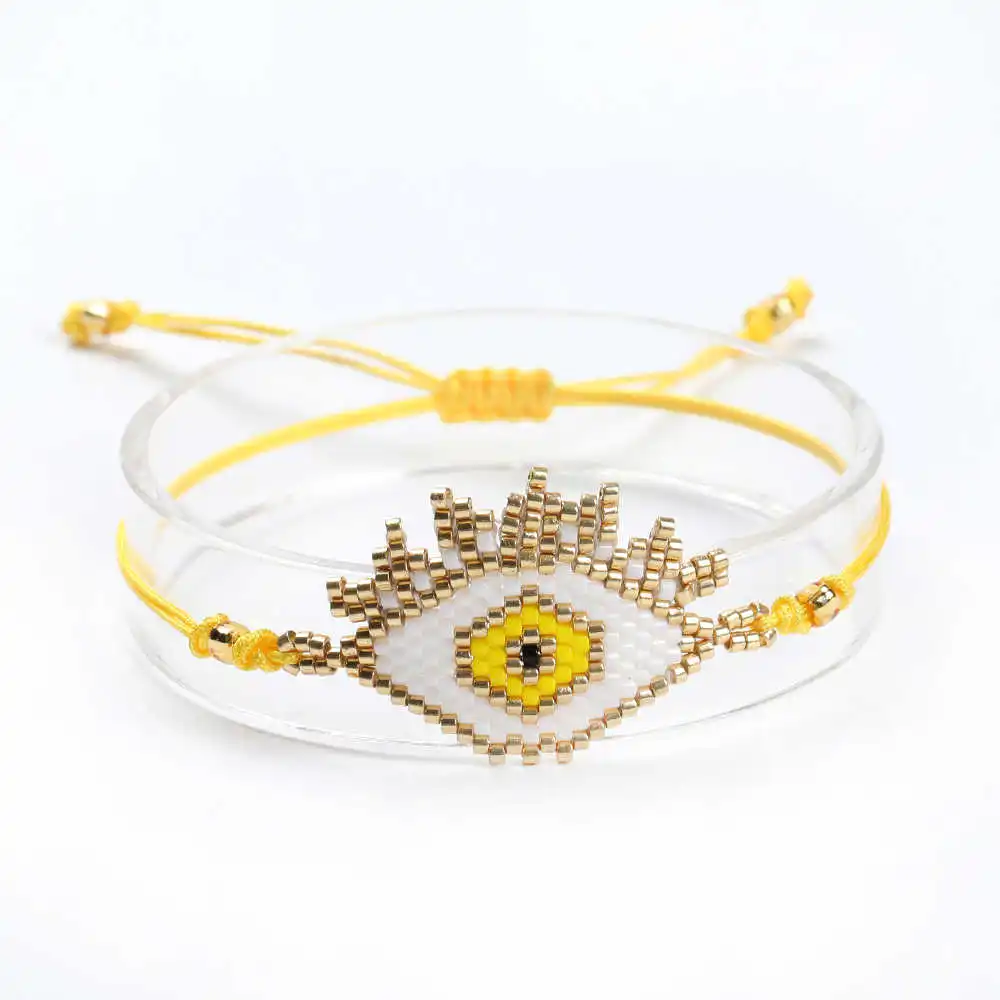 Shinus MIYUKI Tila Beads браслет Evil Eye браслеты тканые Bileklik Boho шикарные летние ювелирные изделия Pulseras Mujer DIY - Окраска металла: MI-B180267E