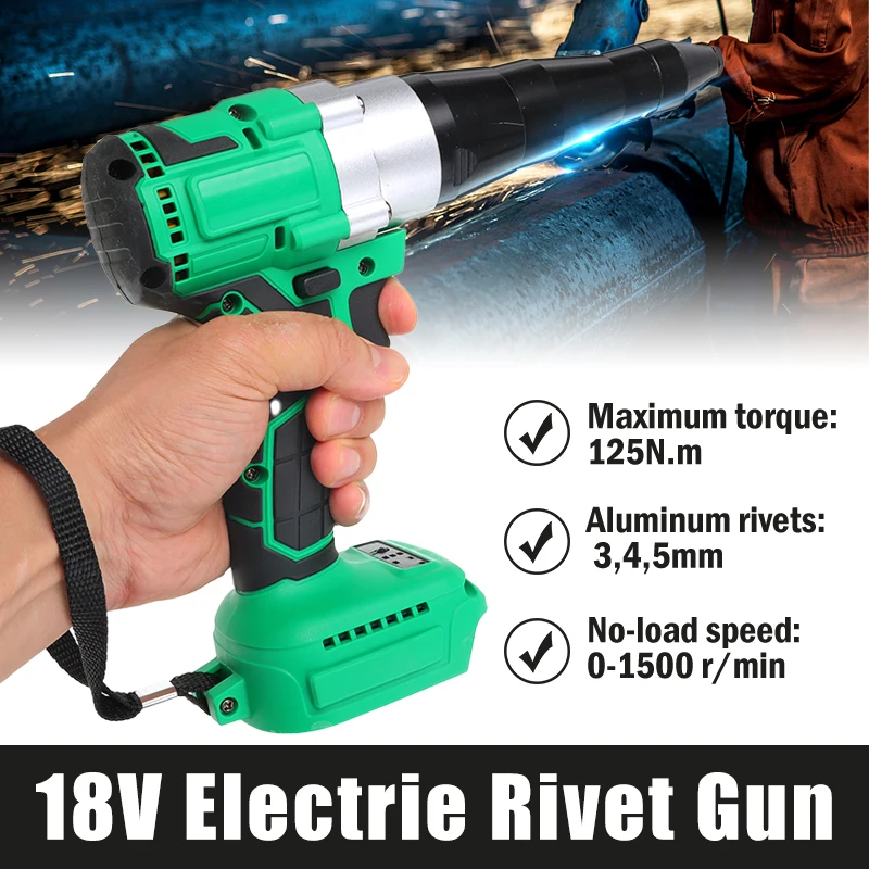 Rechargeable Rivet Gun Brushless Riveter Automatic Rivet Tool Electric
