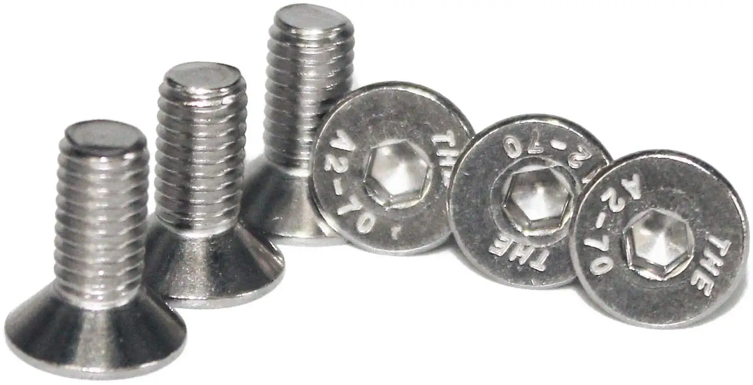 Fullerkreg 18-8 Stainless Steel Hex Drive Flat Head Screw M10 x 1.5 mm Thread Size, 16 mm Long,Packs of 10
