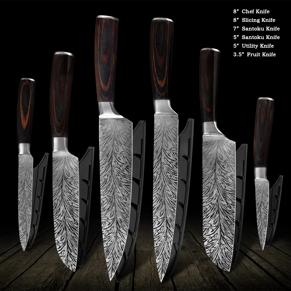 QING Cutlery Premier Chef’s Knife Lightweight Agile Extremely Comfortable Grip Kitchen Knives Set Perfect for Slicing Dicing | Дом и сад