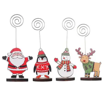 

Creative Christmas Business Card Holder Message Folder Office Photo Gift Clip Small Christmas Folder Decoration Supplies No N7W7