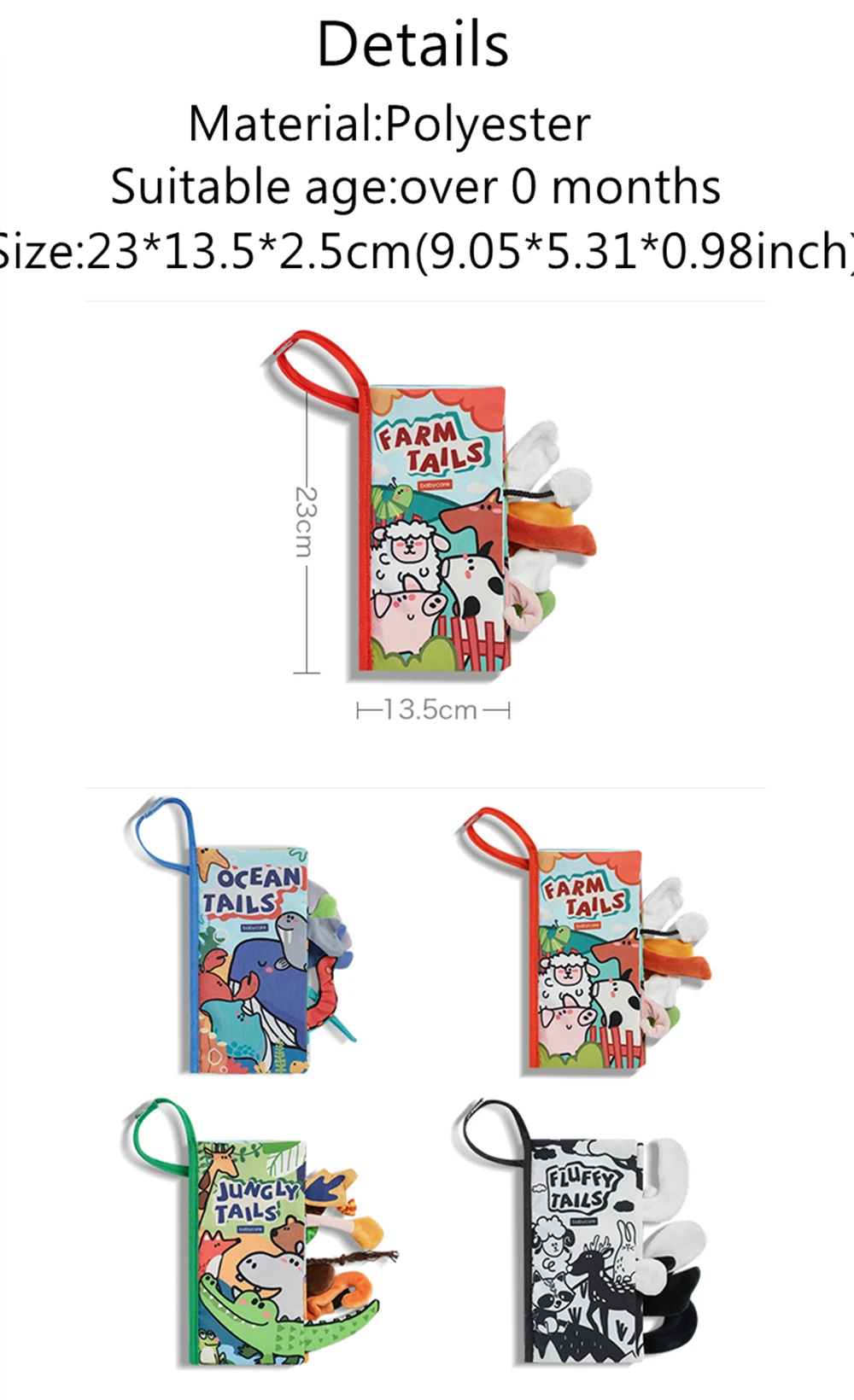Babycare Animal Cauda Bebê Pano Livro 3d Rustle Som Leitura Educacional Macio Inteligência Desenvolvimento Mordedor Brinquedo bc 18 3d rustle som leitura educacional macio pano