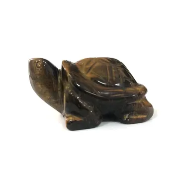 

Hot Sale Natural Tiger Eye Stone Tortoise Figurine Quartz Healing Crystal Carved Animal Craft Auspicious Symbol Gift Feng Shui w