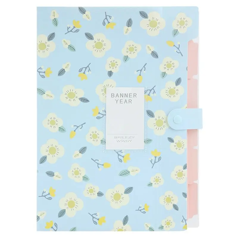 

Skydue Floral Printed Accordion Document File Folder Expanding Letter Organizer (Blue)
