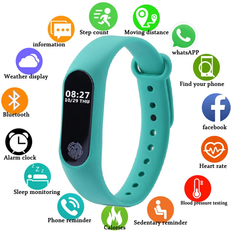

NEW Smart Watch M2 Sport Band Heart Rate Monitor Watch for Men Women Kids with Sleep Tracker Call Vibration Alarm Smart Bracelet