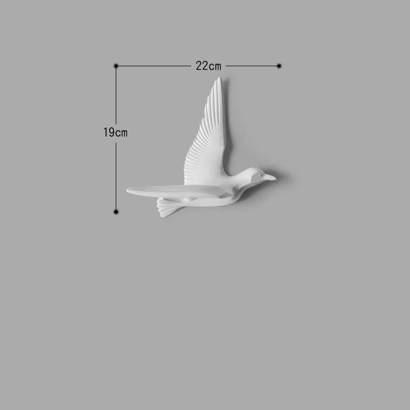 3D Смола Птица Мода стикер стены, статуя животного, фреска, ТВ фон домашний декор, маленькая птица модель украшения - Цвет: 3