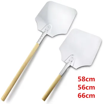 58 56 66 cm Aluminum Pizza Peel Shovel with Wooden Handle Cake Shovel Baking Tools Cheese Cutter Peels Lifter Tool Pizza Shovel