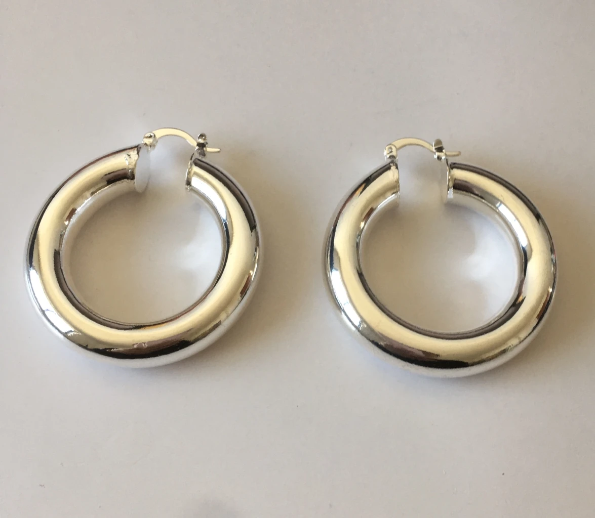 SILVER width 8mm Заказ 10$ получить /простая поверхность серебро и желтое золото GP покрытый заполненный накладной обруч 1,5" ширина ремешка 8 мм 0,31" серьги - Окраска металла: SILVER width 8mm
