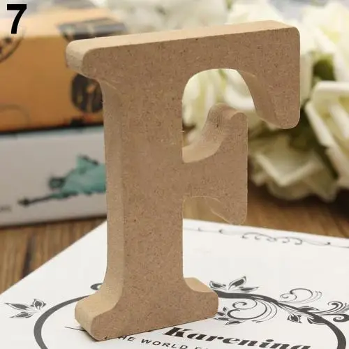 DIY отдельно стоящая A-Z деревянные буквы Алфавит Висячие свадебные вечерние украшения для дома для лоскутного скрапбукинга рукоделие - Цвет: F