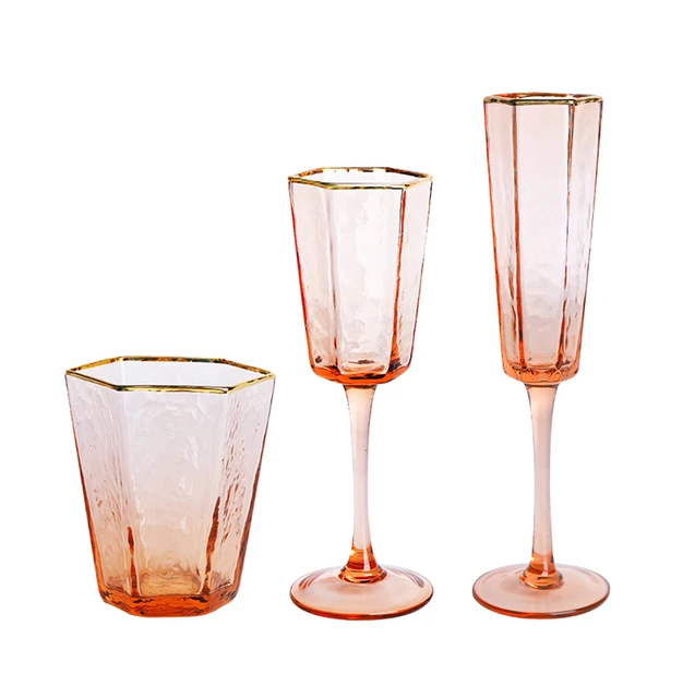 Hammered Handcrafted Stemless Champagne Flutes