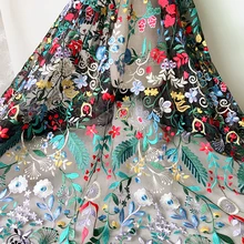 LASUI 1 ярд топ красочные черные сетки вышивка кружево ткань сад модная одежда юбка платье diy декоративные X0607