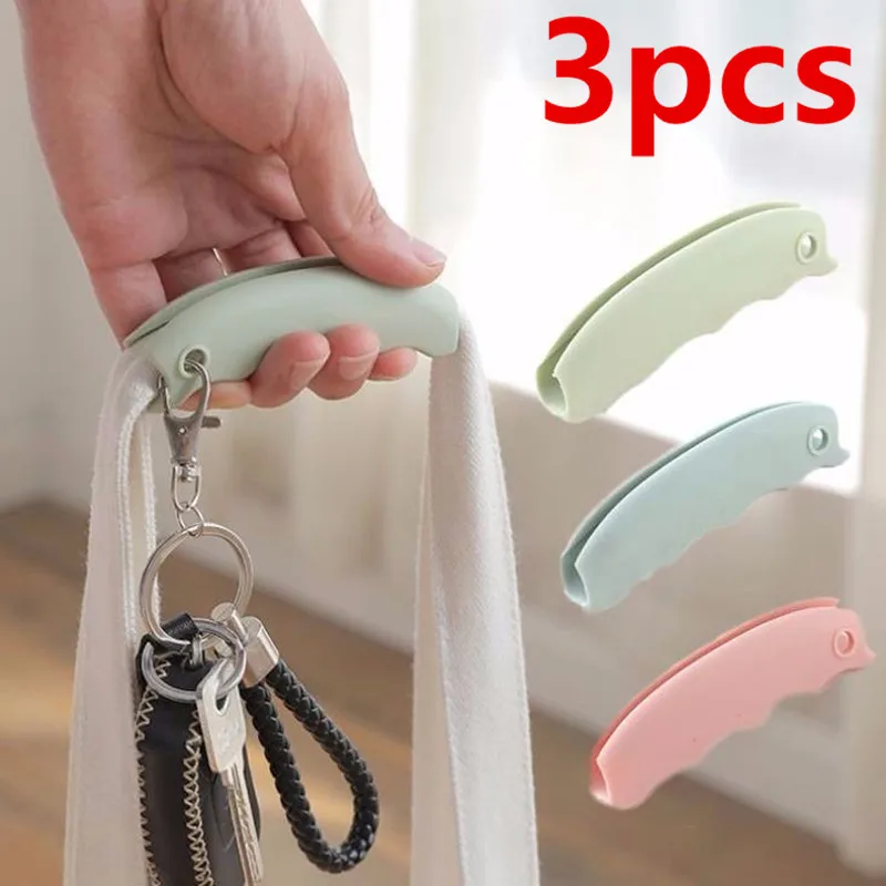 Silicone Mention Dish For Shopping Bag to Protect Hands Trip Grocery Bag Holder Clips Handle Carrier 3PCS