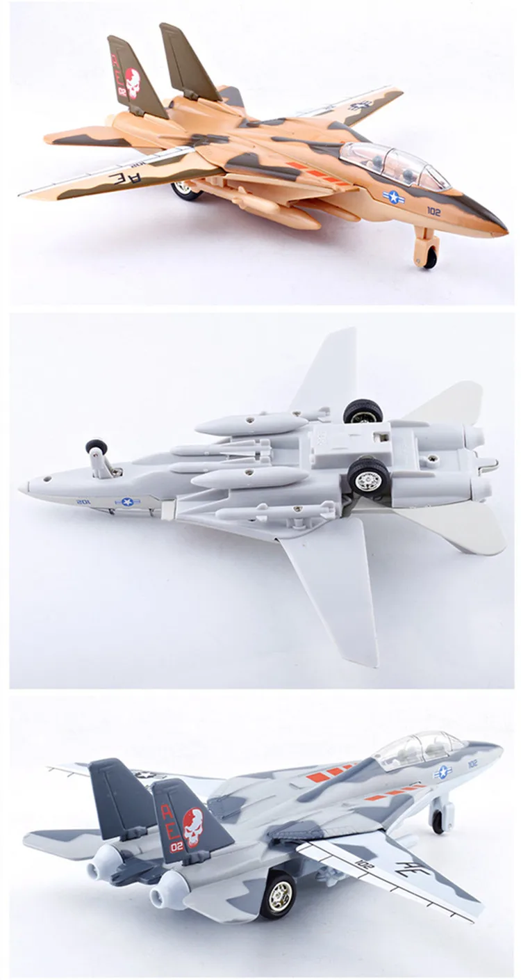 Распродажа, F-14 модель из сплава панды, литье под давлением, оттягивающаяся назад Модель, детские складные бойцовские украшения