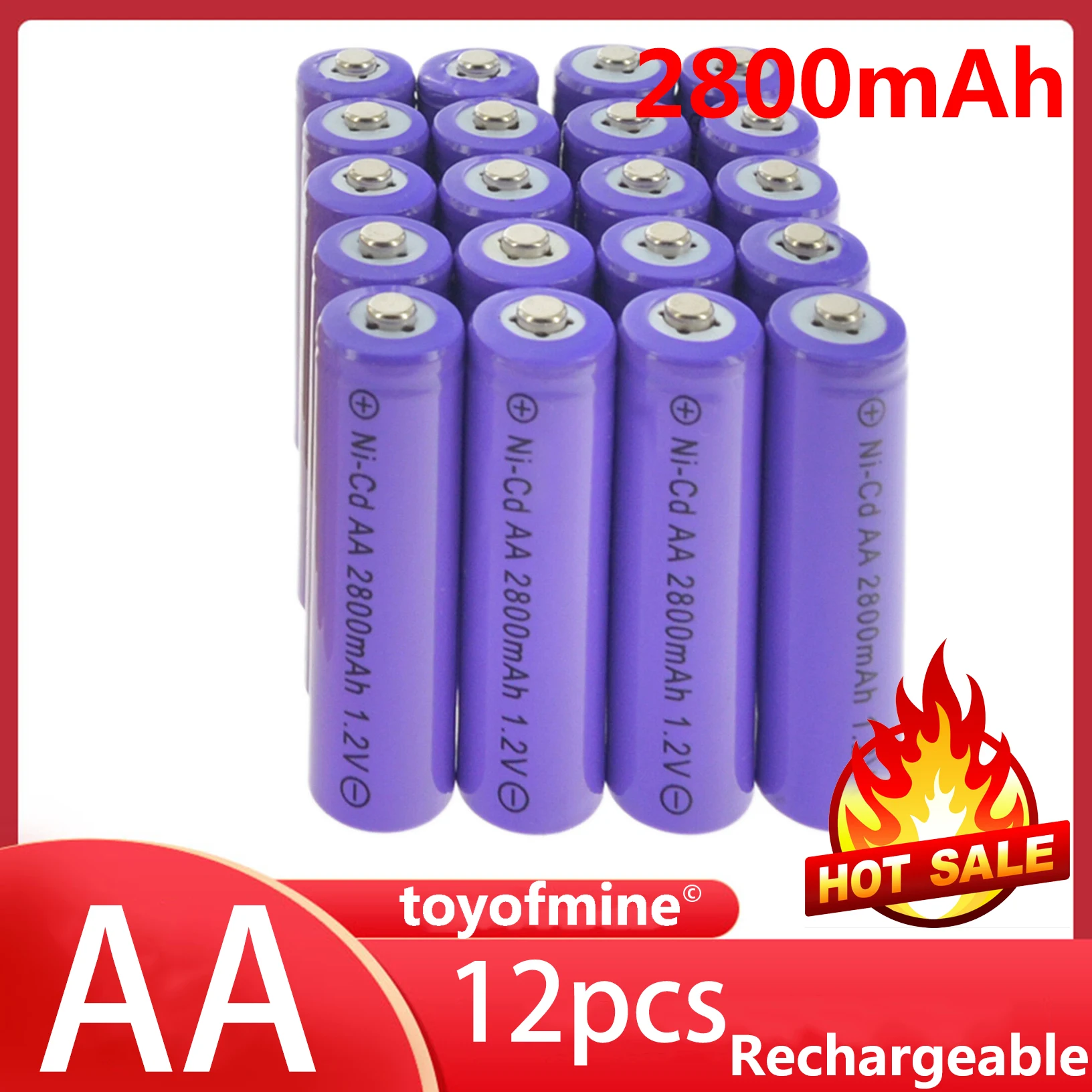 12 шт. AA NiCd 2800mAh 1 2 V перезаряжаемая батарея Садовый Солнечный светильник лампа