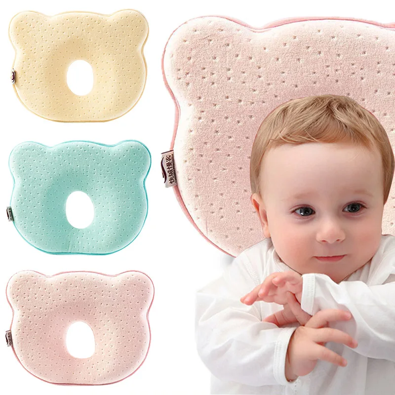 New Infant Baby Cot Pillow Prevent Soft Sleep Fixed Safe Headrest Cute
