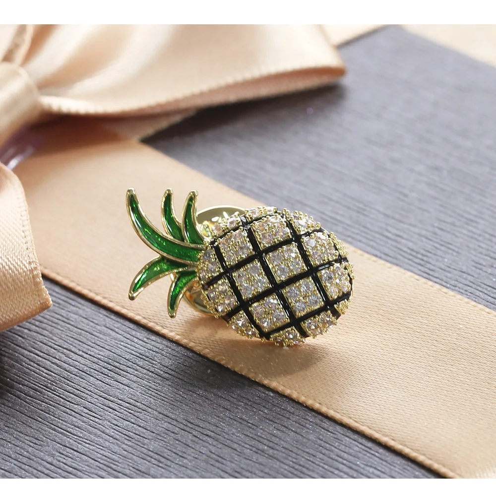 CINDY XIANG кубический цирконий Pinapple брошь на воротник блестящие Искрящиеся фрукты маленькие Броши для женщин элегантные ювелирные изделия Новинка