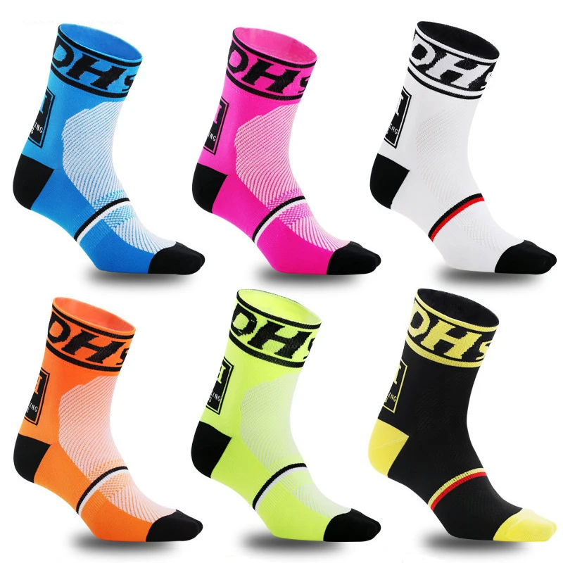 

DH Outdoor Sport Professional Cycling Socks Men Women Compression Running Hiking Sock Breathable Soccer Skateboard Factory