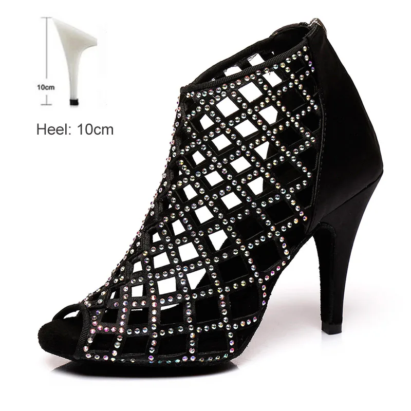 10cm heels Обувь для бальных танцев; стразы для женщин и девочек; женская обувь для Танго/бальных танцев/латинских танцев на высоком каблуке; домашняя танцевальная обувь; Прямая поставка - Color: 10cm heels