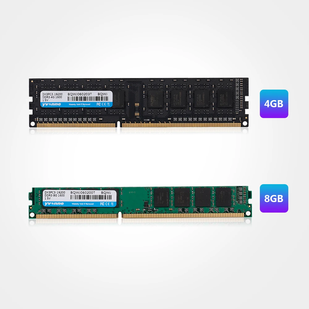 Оперативная память yvonne DDR3, 1600 МГц, 1,5 в, 4 ГБ, 8 ГБ, память для настольных ПК, оперативная память для ПК, низкое энергопотребление, широкая совместимость, 4 ГБ, 8 Гб