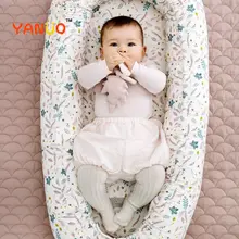 Lit nid de bébé 90x50cm avec oreiller, berceau Portable de voyage, berceau en coton pour nouveau né 