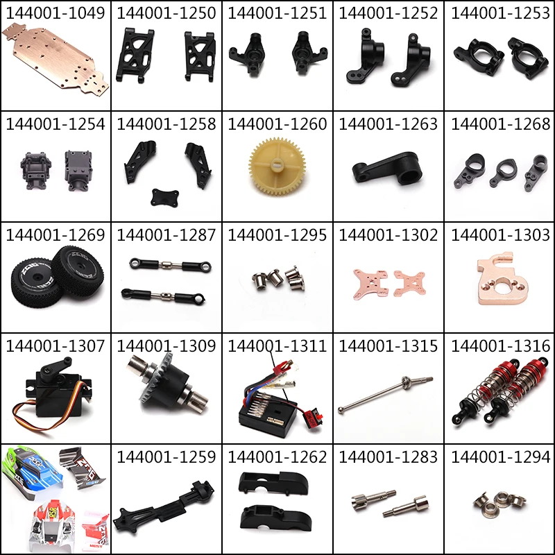 

WLtoys 144001 1/14 RC car spare parts vehicle bottom Car shell motor Reduction gear cover Shock Absorbers Tire Plastic