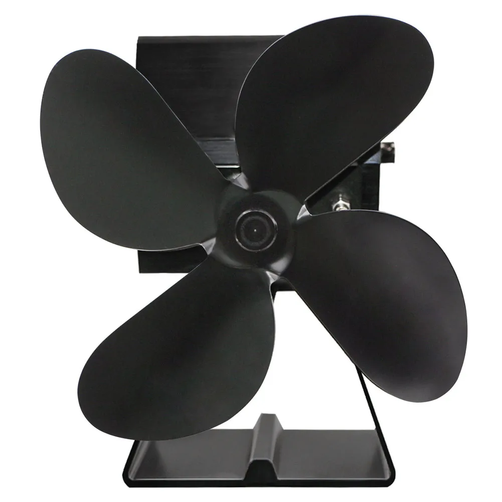 

Quiet Eco Friendly 4 Blades Wood Burner Accessories Stove Fan Portable Heat Powered Aluminum Home Durable Fuel Saving Fireplace
