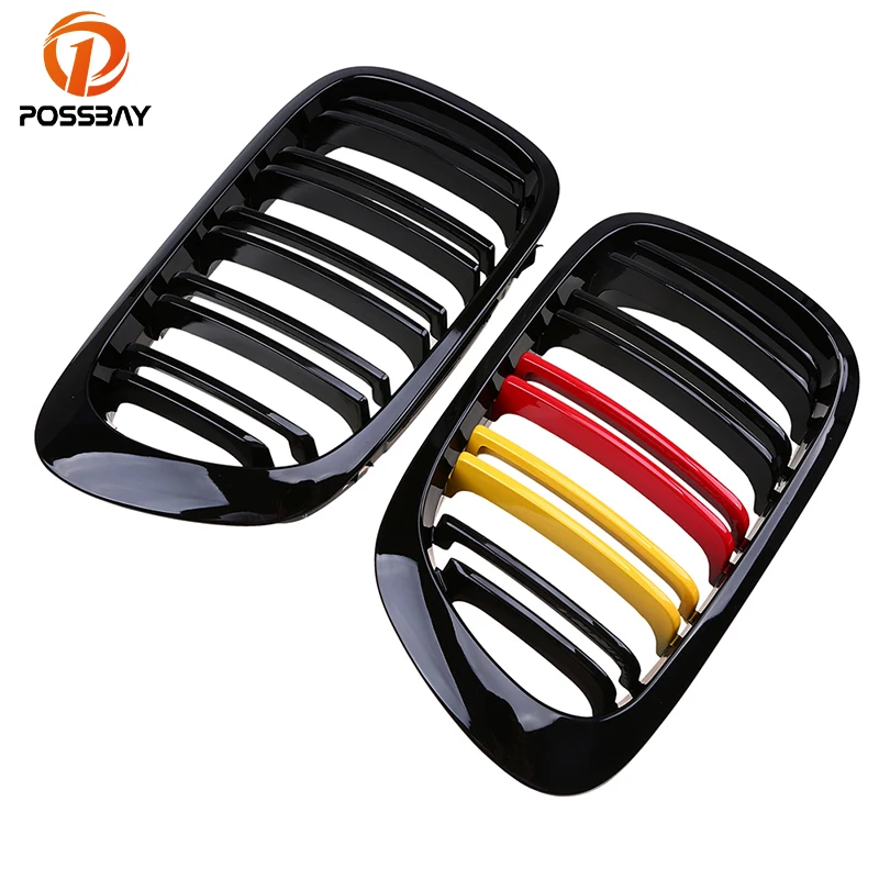 Глянцевые черные немецкие автомобильные гоночные решетки POSSBAY для BMW 3 Series E46