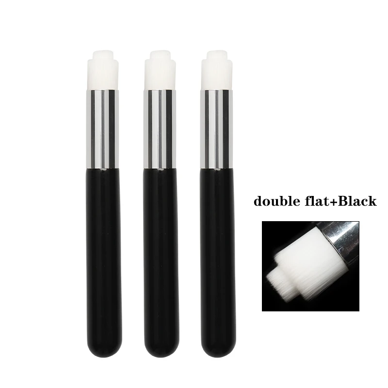 double flat black 5 шт./лот щетки для носа, кисти для макияжа, очищающие косметические щетки для удаления черных точек - Handle Color: double flat black