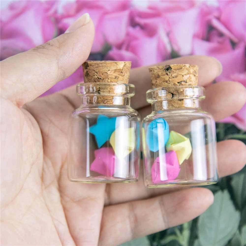 15ml 30*40*17mm Mini Transparency Glass Bottles With Cork Empty Jars Crafts Clear Bottles 50pcs/lot