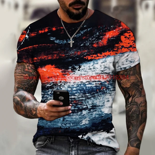 Mens T-Shirt Oversized Vintage Short Sleeve Summer New Tshirts Fashion Harajuku Ethnic Letters Print T Shirts Men Street T-Shirt SXD008