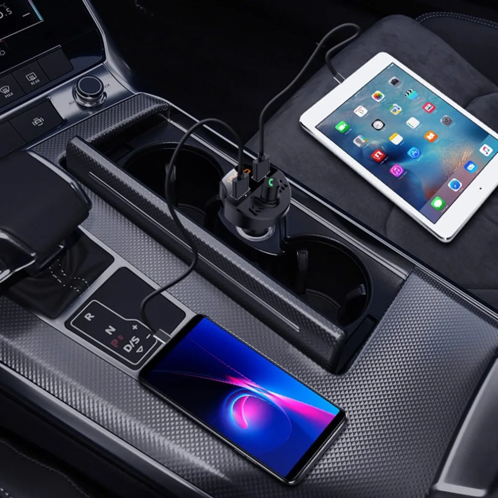 Автомобильный MP3 прикуриватель u-диск музыкальный плеер смонтированный приемник передатчик Быстрая зарядка автомобильное зарядное устройство