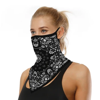 

Outdoor Geometric Print Seamless Ear Face Cover Sports Washable Scarf Neck Tube Face Dust Riding Facemask Windproof Bandana