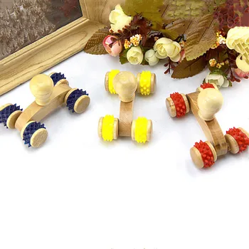 

Solid Wooden Roller Relaxing Hand Massage Tool Reflexology Face Foot Body Therapy Random Colour