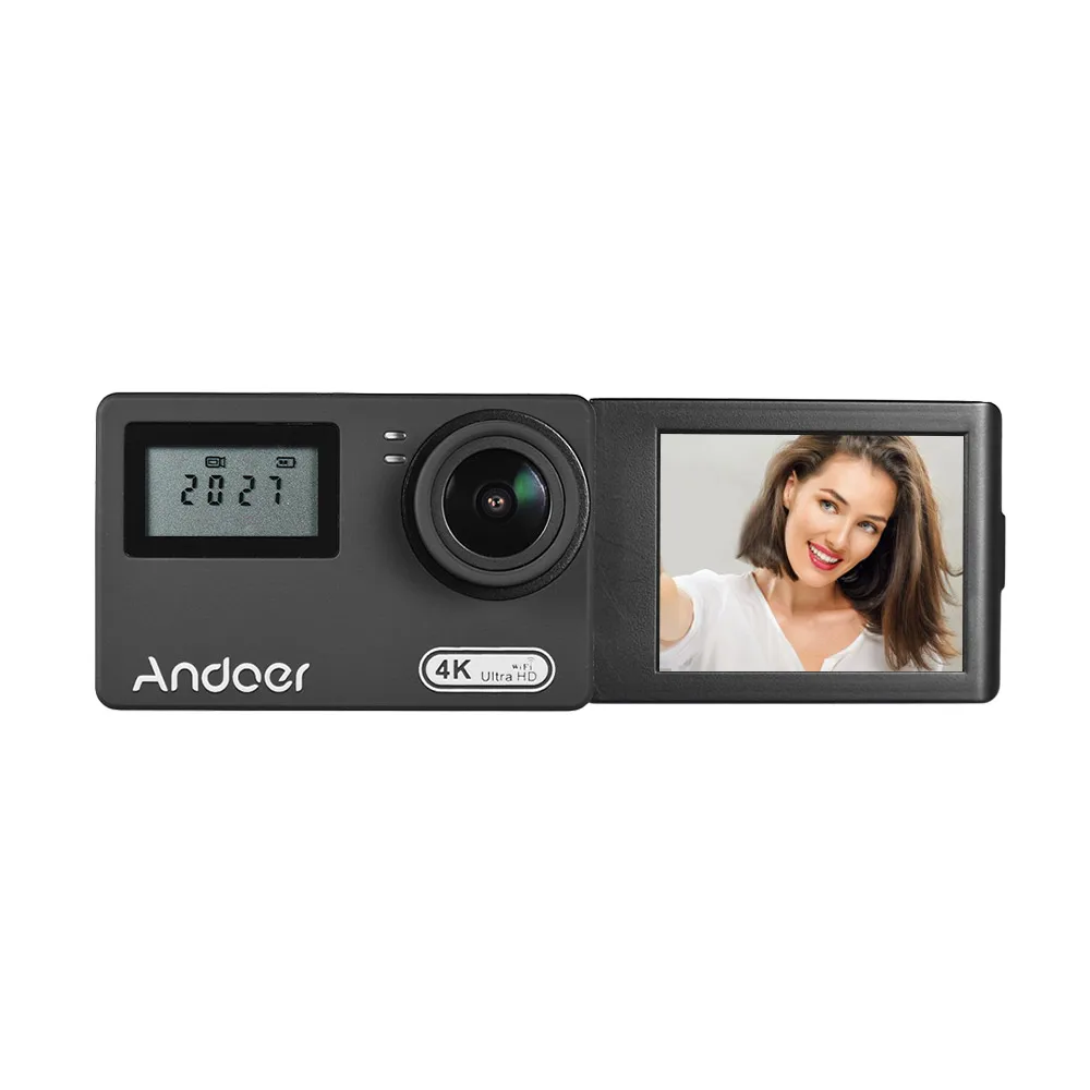 Andoer 4K WiFi 16MP Спортивная Экшн-камера Novatek 96660 с двойным жк-дисплеем 170 широкоугольная 30 м Водонепроницаемая с пультом дистанционного управления