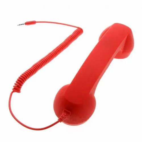 Приемник излучения гарнитура классический ретро телефон приемник 3,5 мм интерфейс динамик мобильный телефон для iPhone с микрофоном - Цвет: Красный