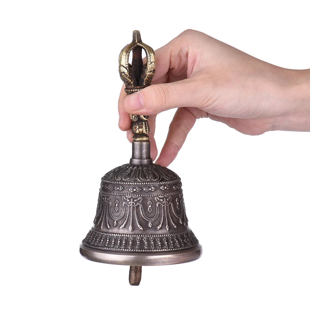 Премиум ручной работы тибетский медитация Поющий колокольчик с Dorje Vajra Бронзовый храм буддизм буддийский практический инструмент