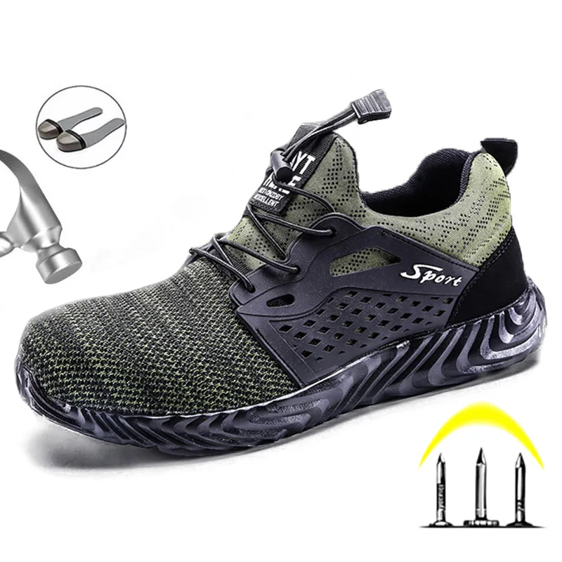 

Safety Indestructible Shoes Steel Toe Work Safety Boot Men Shoes Work Boots Safety Shoes Anti-puncture Smashing Work Sneakers