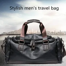 Корейская версия, мужская дорожная сумка, черная, искусственная кожа, многофункциональные, водонепроницаемые сумки, большая вместительность, на плечо, Диагональная Сумка для хранения багажа