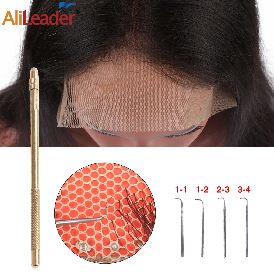 Alileader DIY Wig Tools Ventilating Needle 4x4 13x4 Lace Lace Closure Base Quality Swiss Lace Human Hair Wig Making Sets