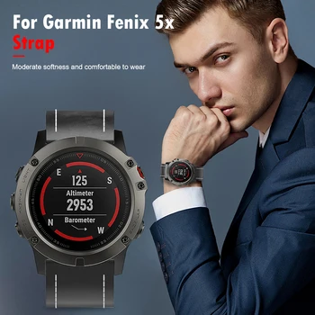 

Quick Synthetic/PU Leather Replacement Band Strap for Garmin Fenix 6X/5X/5X/Plus/3 Wrist Bracelet Band Strap Watch Accessories