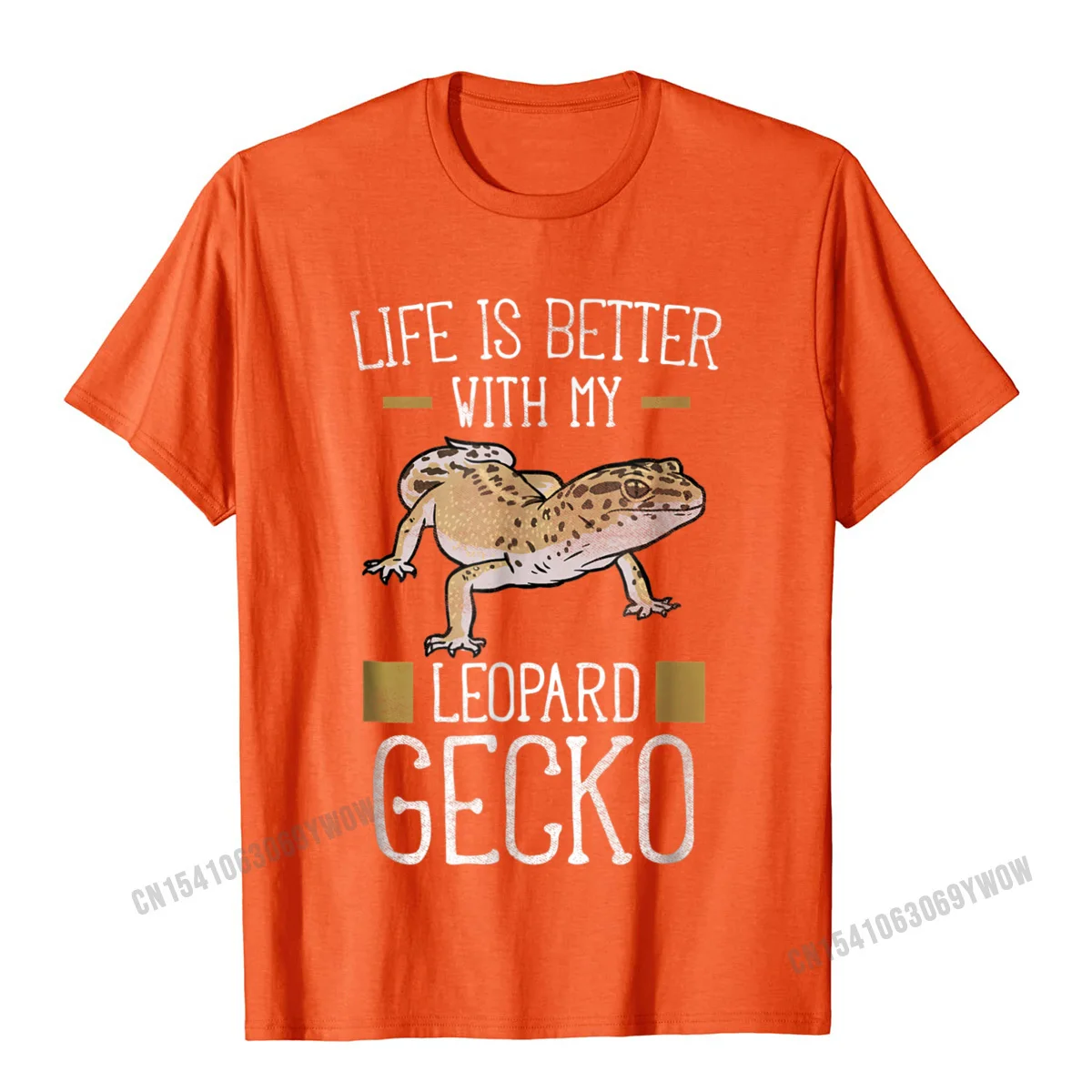 Normal T Shirt Short Sleeve Normal New Design Man Labor Day Tops Tees Normal Tops Shirts Crewneck Cotton Top Quality Life Is Better With My Leopard Gecko Shirt - Reptile Shirts__995 orange