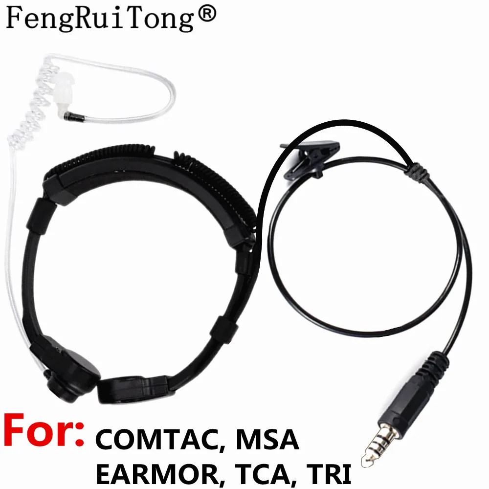 Telescopic Heavy Duty Tactical Throat Vibration Mic headset forCOMTAC MSA EARMOR TCA TRI PTT for Walkie-talkie prc-152 BAOFENG