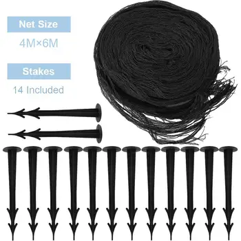 

Hot Sale Black PE Anti Bird Net Reusable Flower Garden Mesh Protect Net Pest Control 4*6M Crop Tree Bird-Preventing Netting