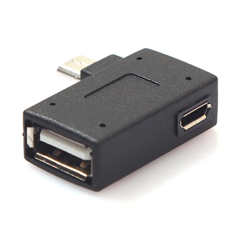 2 шт. Мини Micro USB 0 OTG кабель адаптер 90 градусов левый и правый Хост конвертер для
